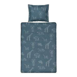 Vandyck Safari Kids Kinderdekbedovertrek 120 x 150 cm - Vintage Blue