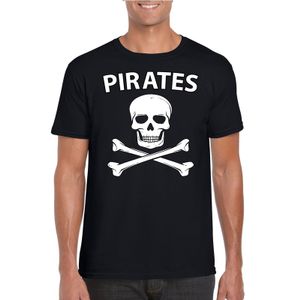 Carnaval piraten t-shirt zwart heren 2XL  -