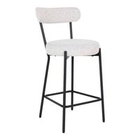 House Nordic - Barstoel Wit Stof - Zithoogte 65cm - Badalona