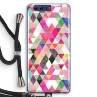 Gekleurde driehoekjes: Honor 9 Transparant Hoesje met koord