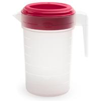 Plasticforte Waterkan - 2L - fuchsia/transparant - met deksel - kunststof - schenkkan