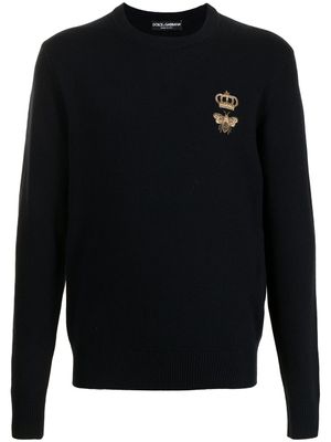 Dolce & Gabbana pull à patch logo - Noir