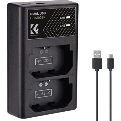 K&F Concept NP-FZ100 Dual Battery Charger USB-C