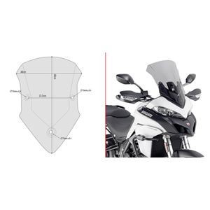 GIVI Windscherm, moto en scooter, D7406S Verhoogd getint