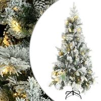 vidaXL Kerstboom met LED en dennenappels en sneeuw 225 cm PVC en PE - thumbnail