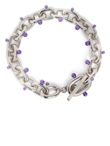 Rabanne collier XL serti de perles - Argent