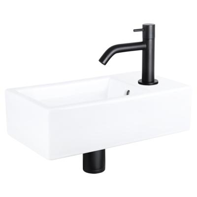 Differnz Force fonteinset keramiek - kraan gebogen - 40 x 22 x 11.5 cm - mat zwart