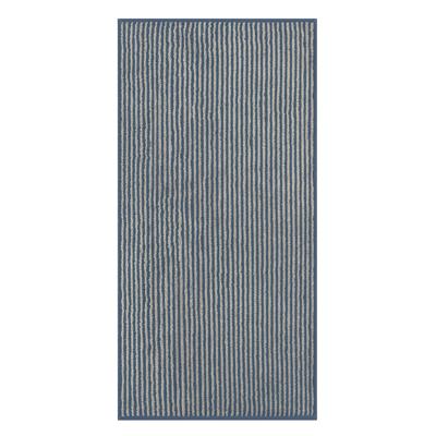 Cawö Cawö Two-Tone Stripe Handdoek 50x100 nachtblau