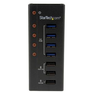 StarTech.com 4-poorts gevoede USB 3.0 hub met 3 speciale USB-laadpoorten (2 x 1 A & 1 x 2 A) op de wand monteerbare metalen behuizing