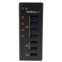 StarTech.com 4-poorts gevoede USB 3.0 hub met 3 speciale USB-laadpoorten (2 x 1 A & 1 x 2 A) op de wand monteerbare metalen behuizing - thumbnail