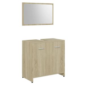 The Living Store Badkamermeubelset - Sonoma Eiken - Spiegel- 60 x 37 cm - Kast- 60 x 33 x 61 cm