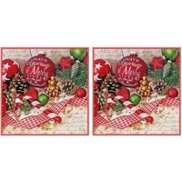 Ambiente Kerstservetten - 40x - gedecoreerd - rood - 33 x 33 cm - 3 laags