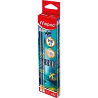 Grafietpotlood maped dragon hb met gum 12 stuks