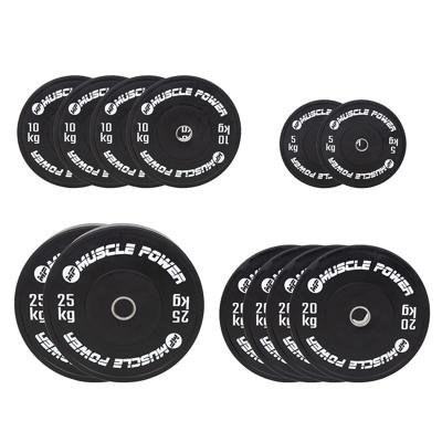 Muscle Power high black bumper halterschijf set 180KG