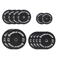 Muscle Power high black bumper halterschijf set 180KG