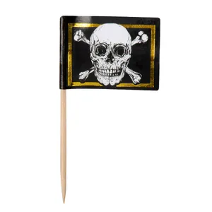 Set 24 Vlaggenprikkers Piraten (7cm)