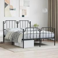 Bedframe met hoofd- en voeteneinde metaal zwart 140x200 cm - thumbnail