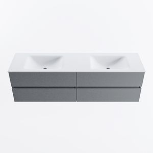 MONDIAZ VICA 170cm badmeubel onderkast Plata 4 lades. Wastafel CLOUD dubbel 2 kraangaten, kleur Talc.