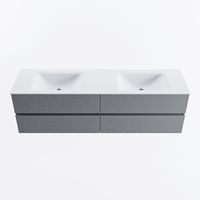 MONDIAZ VICA 170cm badmeubel onderkast Plata 4 lades. Wastafel CLOUD dubbel 2 kraangaten, kleur Talc.