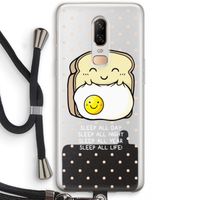 Sleep All Day: OnePlus 6 Transparant Hoesje met koord