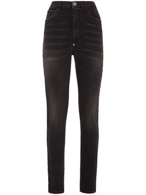 Philipp Plein jean skinny à effet usé - Noir