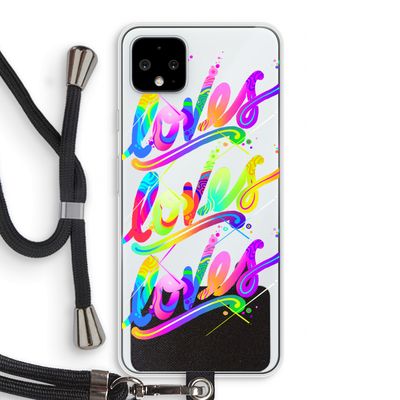 Loves: Pixel 4 XL Transparant Hoesje met koord