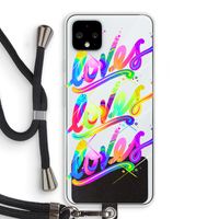 Loves: Pixel 4 XL Transparant Hoesje met koord Loves: Pixel 4 XL Transparant Hoesje met koord