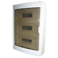 SEP -LS36 opbouw 36 module kast dubbele rij met din rail kleur wit 312x435x105mm IP40
