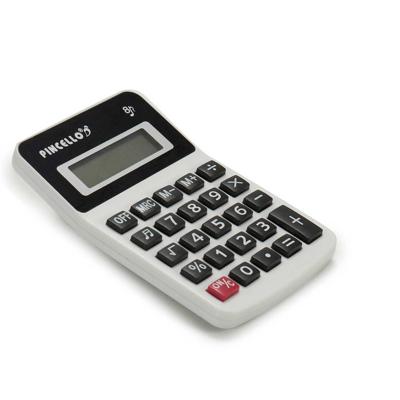 Rekenmachine/calculator - wit - 7 x 11 cm - voor school of kantoor - Solar/zonne-energie