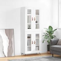 Hoge kast 69,5x34x180 cm bewerkt hout wit