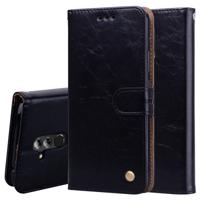 Zakelijke stijl olie Wax textuur horizontale Flip lederen Case voor Huawei Mate 20 Lite met houder & kaartsleuven & portemonnee (zwart)