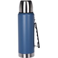 RVS thermosfles/isoleerkan 1 liter blauw