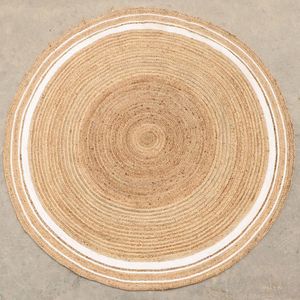 Dutch Lifestyle Vloerkleed Jaipur Classic rond 150 cm naturel en crème