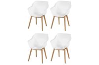 Set van 4 - Hartman Sophie Studio dining armstoel - White - Teak poot