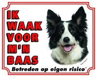 Border Collie Waakbord - Ik waak voor mijn baas