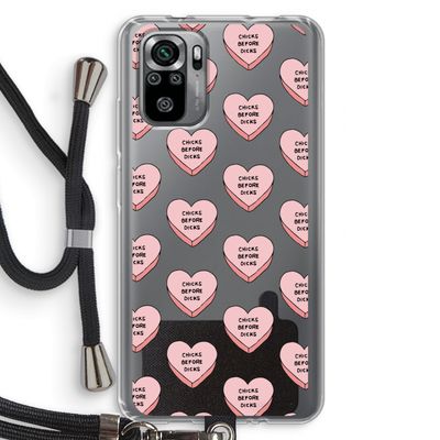 Chicks before dicks: Xiaomi Redmi Note 10S Transparant Hoesje met koord