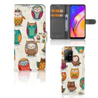 OPPO Reno5 Z | A94 5G | Telefoonhoesje | Met pasjeshouder | Vrolijke Uilen