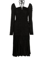 GANNI robe froncée à dos-nu - Noir