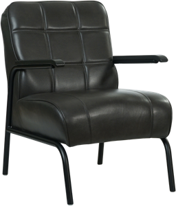 Donkergrijze leren industriële retro fauteuil Ahead - Granada leer Graphite (donkergrijs leer)