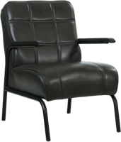 Donkergrijze leren industriële retro fauteuil Ahead - Granada leer Graphite (donkergrijs leer)