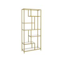 Boekenkast met 6 planken, metallic goud