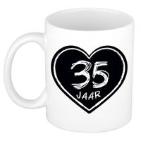 Cadeau mok/beker - 35 jaar - verjaardag - keramiek - 300 ml   -