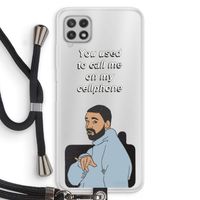 Hotline bling: Samsung Galaxy A22 4G Transparant Hoesje met koord