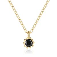 Elenza Goudkleurige Ketting met Zwarte Zirkonia in 925 Sterling Zilver