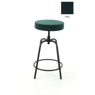 Workliving Lage Ronde Barkruk - Fluweel Earth Teal Workliving Lage Ronde Barkruk - Fluweel Earth Teal