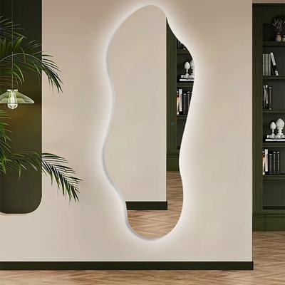 Passpiegel met LED Verlichting en Verwarming 56x150cm - Afimera Verda - Randloos - Wandspiegel voor Badkamer en Woonkamer - Organische Vorm - Touch Bediening - Dimbaar - Aanpasbare Lichtkleur Passpiegel met LED Verlichting en Verwarming 56x150cm - Afimera Verda - Randloos - Wandspiegel voor Badkamer en Woonkamer - Organische Vorm - Touch Bediening - Dimbaar - Aanpasbare Lichtkleur