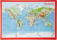 Ansichtkaart De Wereld met reliëf | GeoRelief - thumbnail