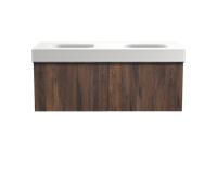 Balmani Forma meubelset Amerikaanse notenhout met Tablo Stretto wastafel 135x55cm zwevend - thumbnail