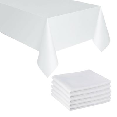 Tafelkleed/tafellaken - 10x - wit - 180 x 300 cm - polyester - Bruiloft tafelkleden