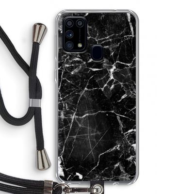 Zwart Marmer 2: Samsung Galaxy M31 Transparant Hoesje met koord